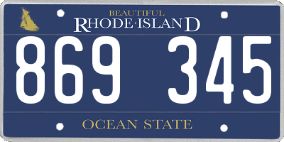 RI license plate 869345