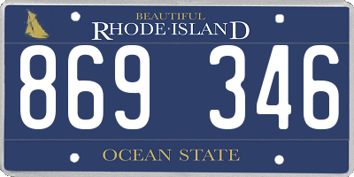 RI license plate 869346