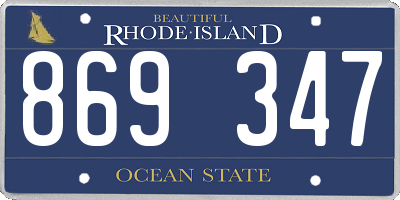 RI license plate 869347