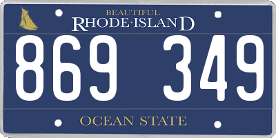 RI license plate 869349