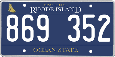 RI license plate 869352