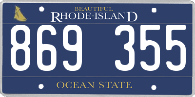 RI license plate 869355