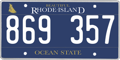 RI license plate 869357