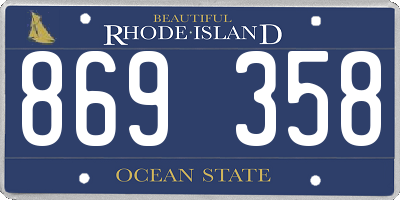 RI license plate 869358