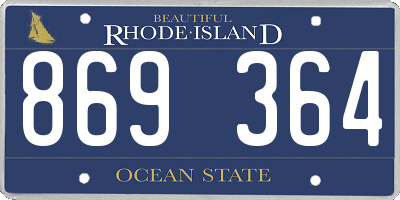 RI license plate 869364