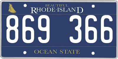 RI license plate 869366