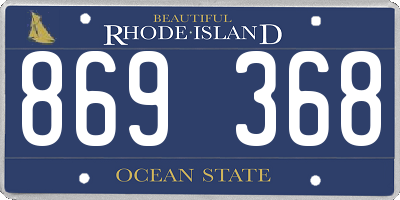 RI license plate 869368