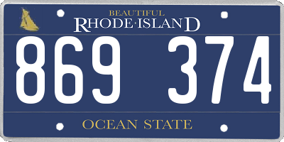 RI license plate 869374
