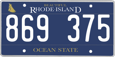 RI license plate 869375