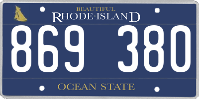 RI license plate 869380