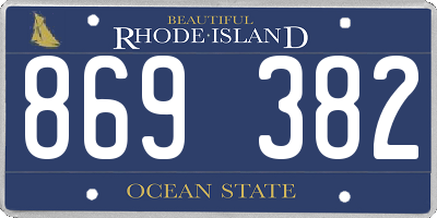 RI license plate 869382