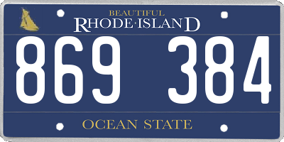RI license plate 869384