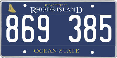 RI license plate 869385