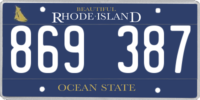 RI license plate 869387