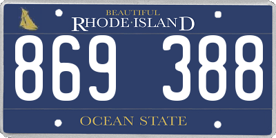 RI license plate 869388