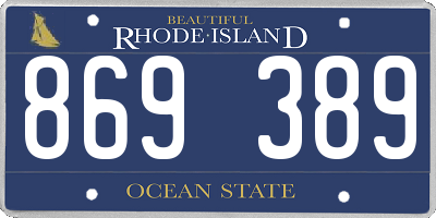 RI license plate 869389