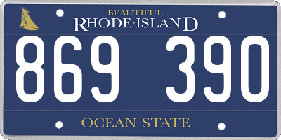 RI license plate 869390