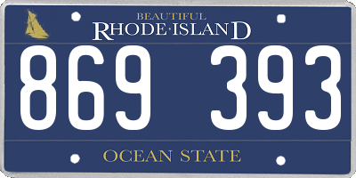 RI license plate 869393