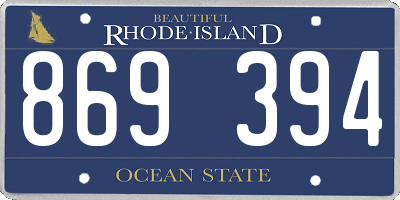 RI license plate 869394