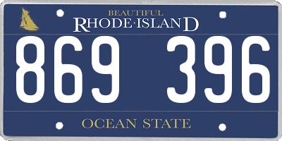 RI license plate 869396