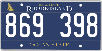 RI license plate 869398