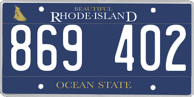 RI license plate 869402
