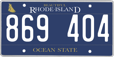 RI license plate 869404