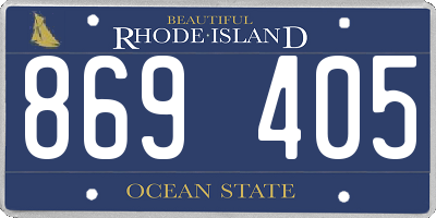 RI license plate 869405