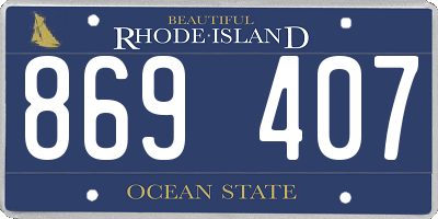 RI license plate 869407