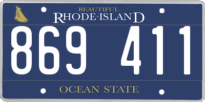 RI license plate 869411
