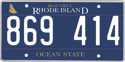 RI license plate 869414
