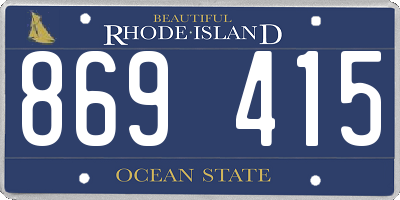 RI license plate 869415