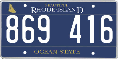 RI license plate 869416