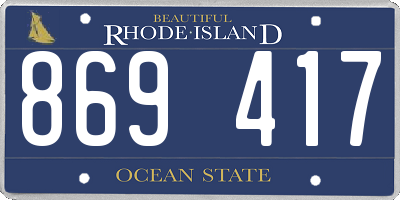 RI license plate 869417