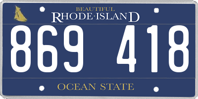 RI license plate 869418