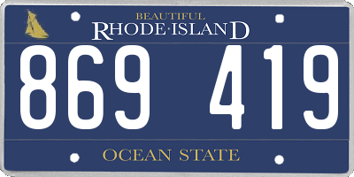 RI license plate 869419