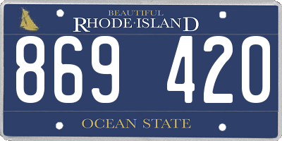 RI license plate 869420