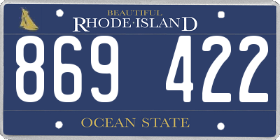 RI license plate 869422