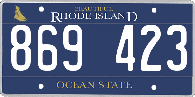 RI license plate 869423