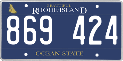 RI license plate 869424
