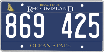 RI license plate 869425