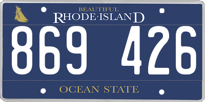 RI license plate 869426