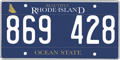 RI license plate 869428