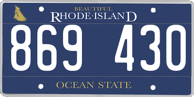 RI license plate 869430
