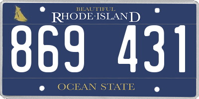 RI license plate 869431