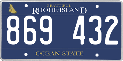 RI license plate 869432