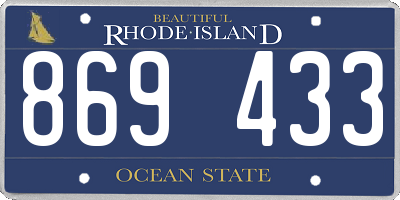 RI license plate 869433