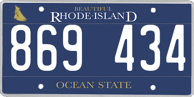 RI license plate 869434