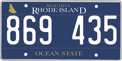 RI license plate 869435