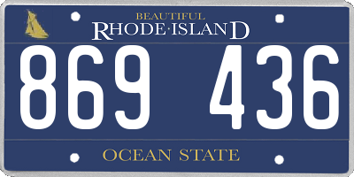 RI license plate 869436